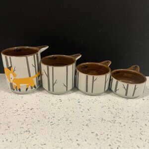 KITSCH’N GLAM Stackable Fox Birch Trees Themed Measuring Cups Set of 4